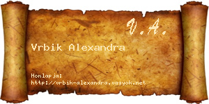 Vrbik Alexandra névjegykártya